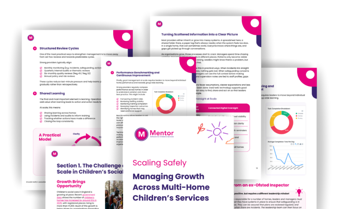 Mentor group home management dashboard overview